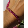 925 Sterling Silver Gold Plated Pink Topaz Bracelet 7 inch