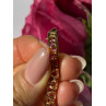 925 Sterling Silver Gold Plated Pink Topaz Bracelet 7 inch