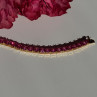 925 Sterling Silver Gold Plated Pink Topaz Bracelet 7 Inch