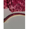 925 Sterling Silver Gold Plated Pink Topaz Bracelet 7 inch