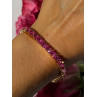 925 Sterling Silver Gold Plated Pink Topaz Bracelet 7 inch