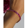925 Sterling Silver Gold Plated Pink Topaz Bracelet 7 inch