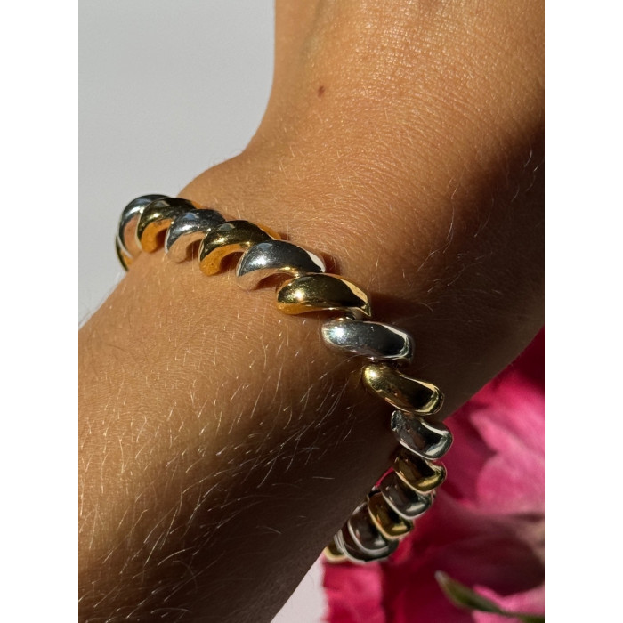 Italy Milor 925 Sterling Silver Gold Plated Bracelet 7 inch