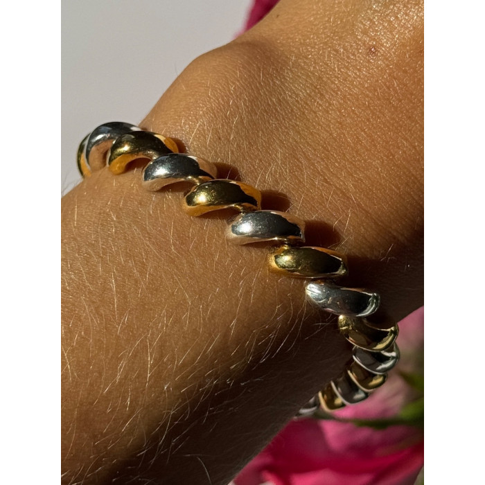 Italy Milor 925 Sterling Silver Gold Plated Bracelet 7 inch