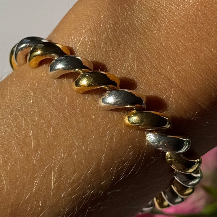 Italy Milor 925 Sterling Silver Gold Plated Bracelet 7 Inch