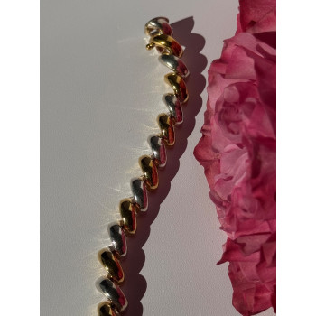 Italy Milor 925 Sterling Silver Gold Plated Bracelet 7 inch