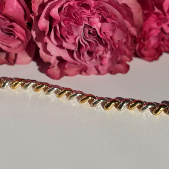 Italy Milor 925 Sterling Silver Gold Plated Bracelet 7 Inch