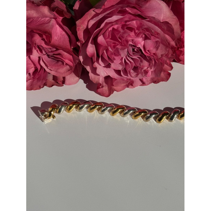 Italy Milor 925 Sterling Silver Gold Plated Bracelet 7 inch