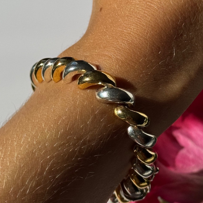 Italy Milor 925 Sterling Silver Gold Plated Bracelet 7 Inch