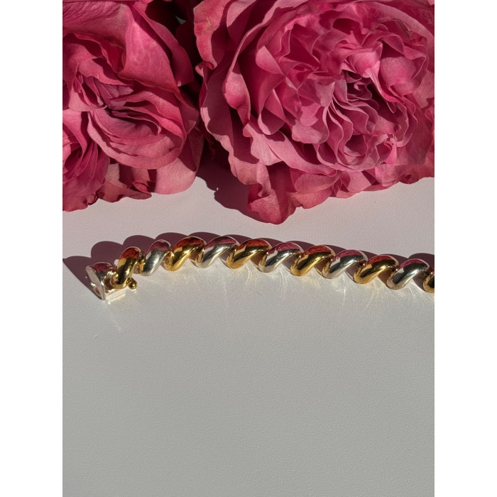 Italy Milor 925 Sterling Silver Gold Plated Bracelet 7 inch