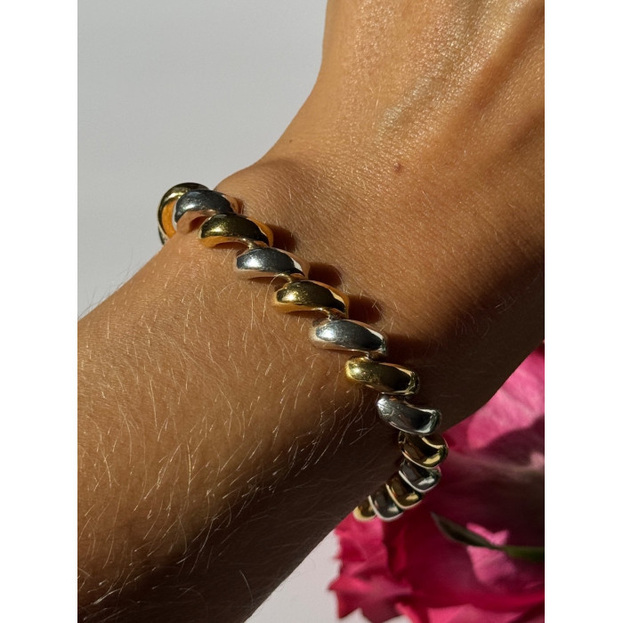 Italy Milor 925 Sterling Silver Gold Plated Bracelet 7 inch