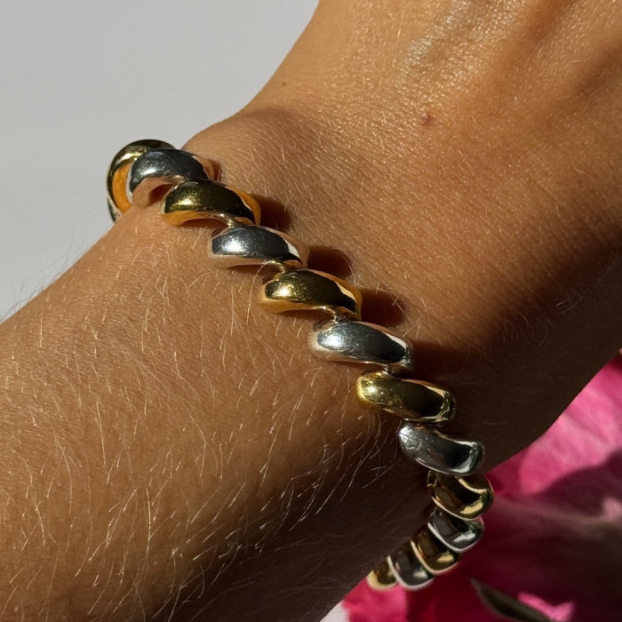 Italy Milor 925 Sterling Silver Gold Plated Bracelet 7 Inch