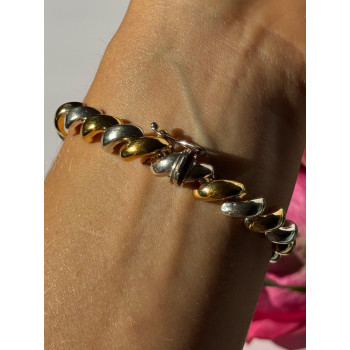 Italy Milor 925 Sterling Silver Gold Plated Bracelet 7 inch