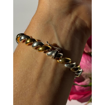 Italy Milor 925 Sterling Silver Gold Plated Bracelet 7 inch