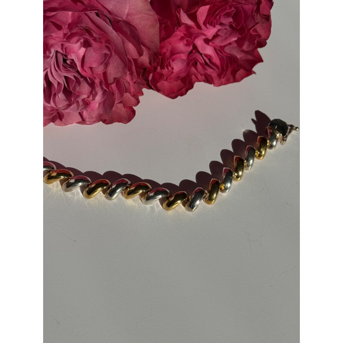 Italy Milor 925 Sterling Silver Gold Plated Bracelet 7 inch