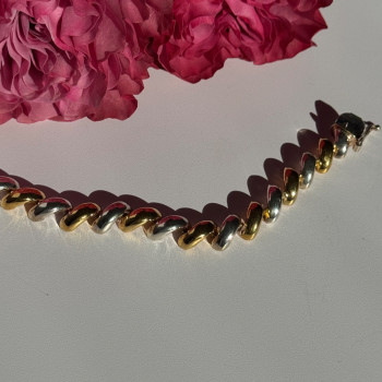 Italy Milor 925 Sterling Silver Gold Plated Bracelet 7 Inch