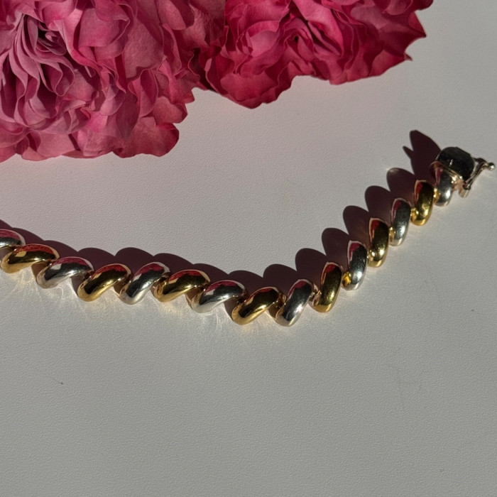 Italy Milor 925 Sterling Silver Gold Plated Bracelet 7 Inch