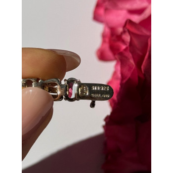 925 Sterling Silver Blue Topaz Bracelet 7.5 inch