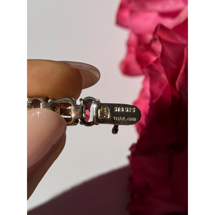 925 Sterling Silver Blue Topaz Bracelet 7.5 inch