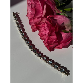 925 Sterling Silver Blue Topaz Bracelet 7.5 inch