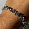925 Sterling Silver Blue Topaz Bracelet 7.5 Inch