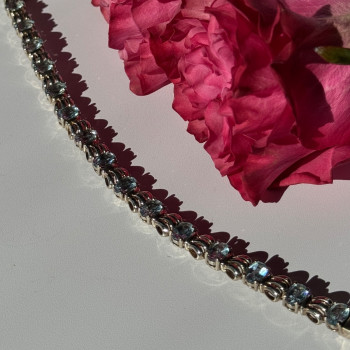 925 Sterling Silver Blue Topaz Bracelet 7.5 Inch