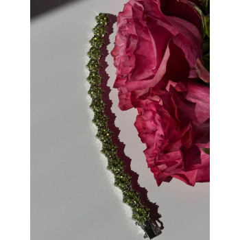 925 Sterling Silver Peridot Flower Bracelet 7.5 inch