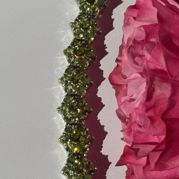 925 Sterling Silver Peridot Flower Bracelet 7.5 Inch