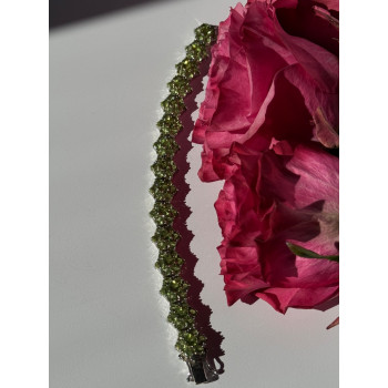 925 Sterling Silver Peridot Flower Bracelet 7.5 inch