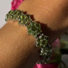 925 Sterling Silver Peridot Flower Bracelet 7.5 Inch