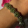 925 Sterling Silver Peridot Flower Bracelet 7.5 Inch