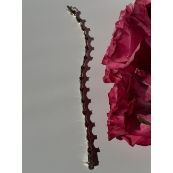 925 Sterling Silver Garnet Bracelet 7 inch