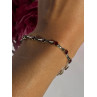 925 Sterling Silver Garnet Bracelet 7 inch