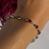 925 Sterling Silver Garnet Bracelet 7 Inch