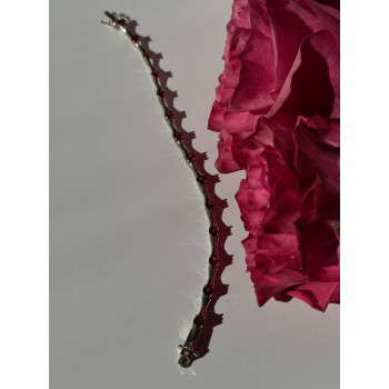 925 Sterling Silver Garnet Bracelet 7 inch