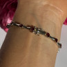 925 Sterling Silver Garnet Bracelet 7 Inch