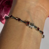 925 Sterling Silver Garnet Bracelet 7 Inch