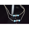 925 Sterling Silver Turquoise imitation Necklace from two chains  Italy