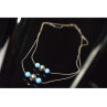 925 Sterling Silver Turquoise imitation Necklace from two chains  Italy