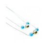 925 Sterling Silver Turquoise imitation Necklace from two chains  Italy