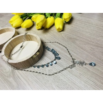 925 Sterling Silver Blue Jadeite Necklace