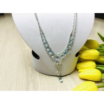 925 Sterling Silver Blue Jadeite Necklace