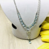 925 Sterling Silver Blue Jadeite Necklace