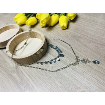 925 Sterling Silver Blue Jadeite Necklace