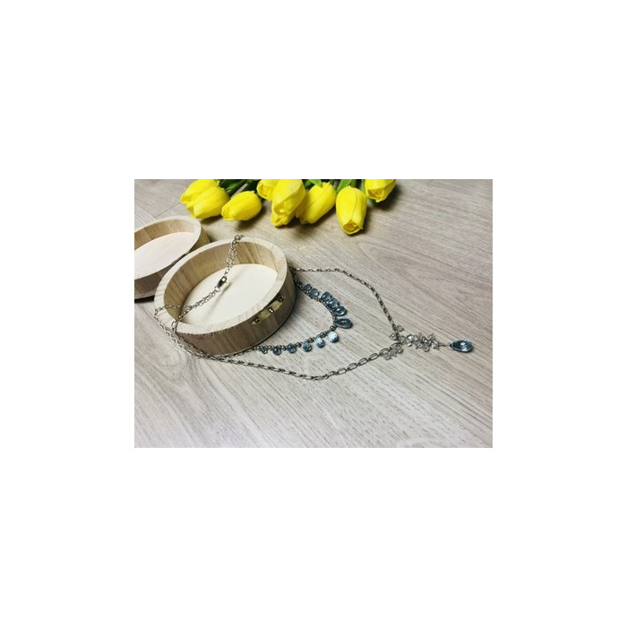 925 Sterling Silver Blue Jadeite Necklace