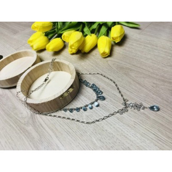 925 Sterling Silver Blue Jadeite Necklace