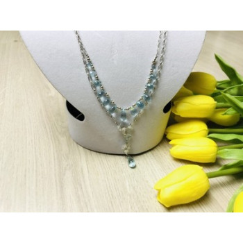 925 Sterling Silver Blue Jadeite Necklace