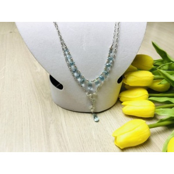 925 Sterling Silver Blue Jadeite Necklace