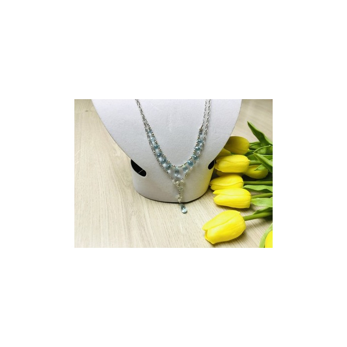 925 Sterling Silver Blue Jadeite Necklace