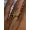 925 Sterling Silver Yellow Jade Ring Size 7